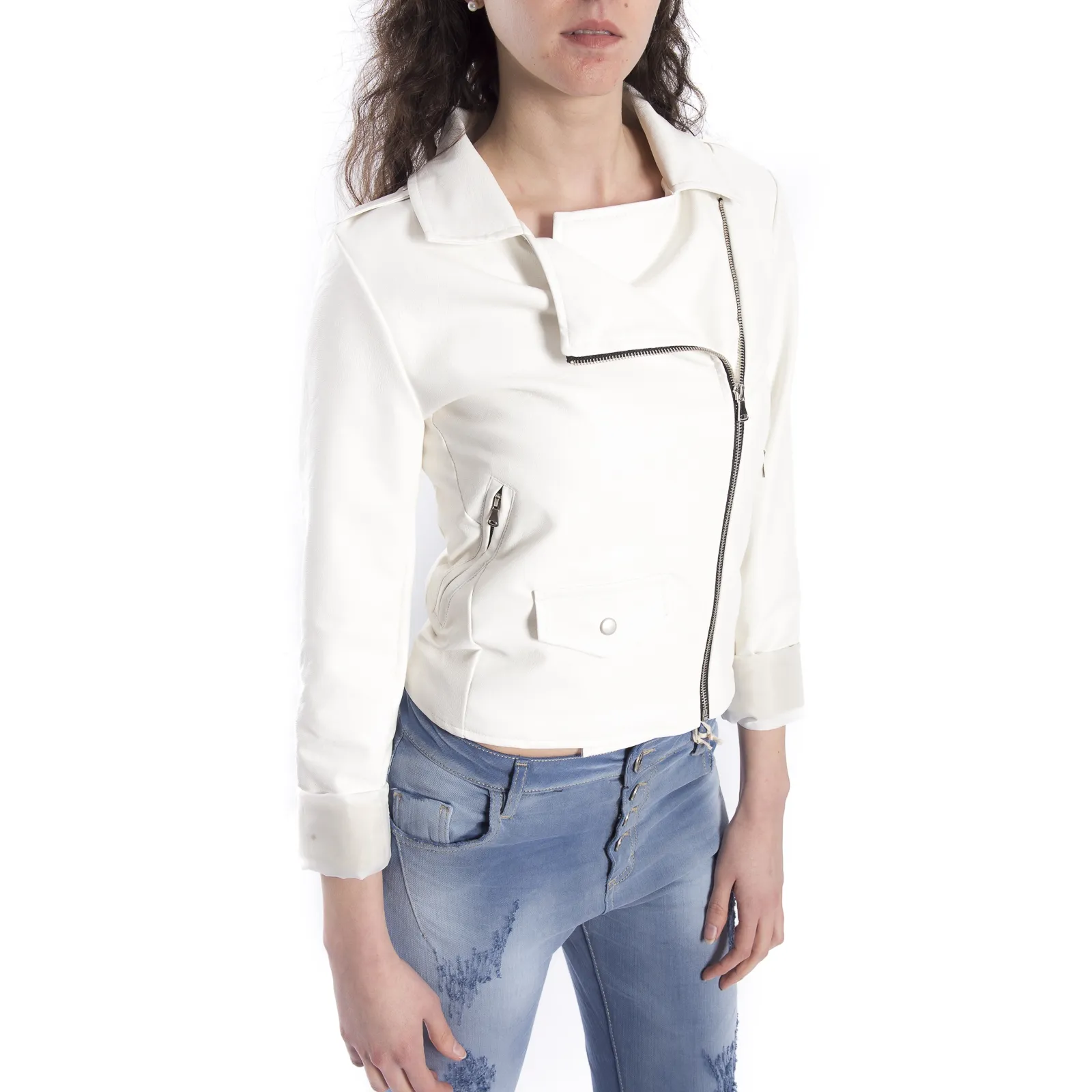 ZIMO Giacca in ecopelle BIANCO Art. 2431